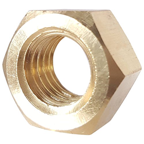 Fastenere 1/2-13 full finished hex nuts in solid brass Grade 360 with plain finish, 10-pack