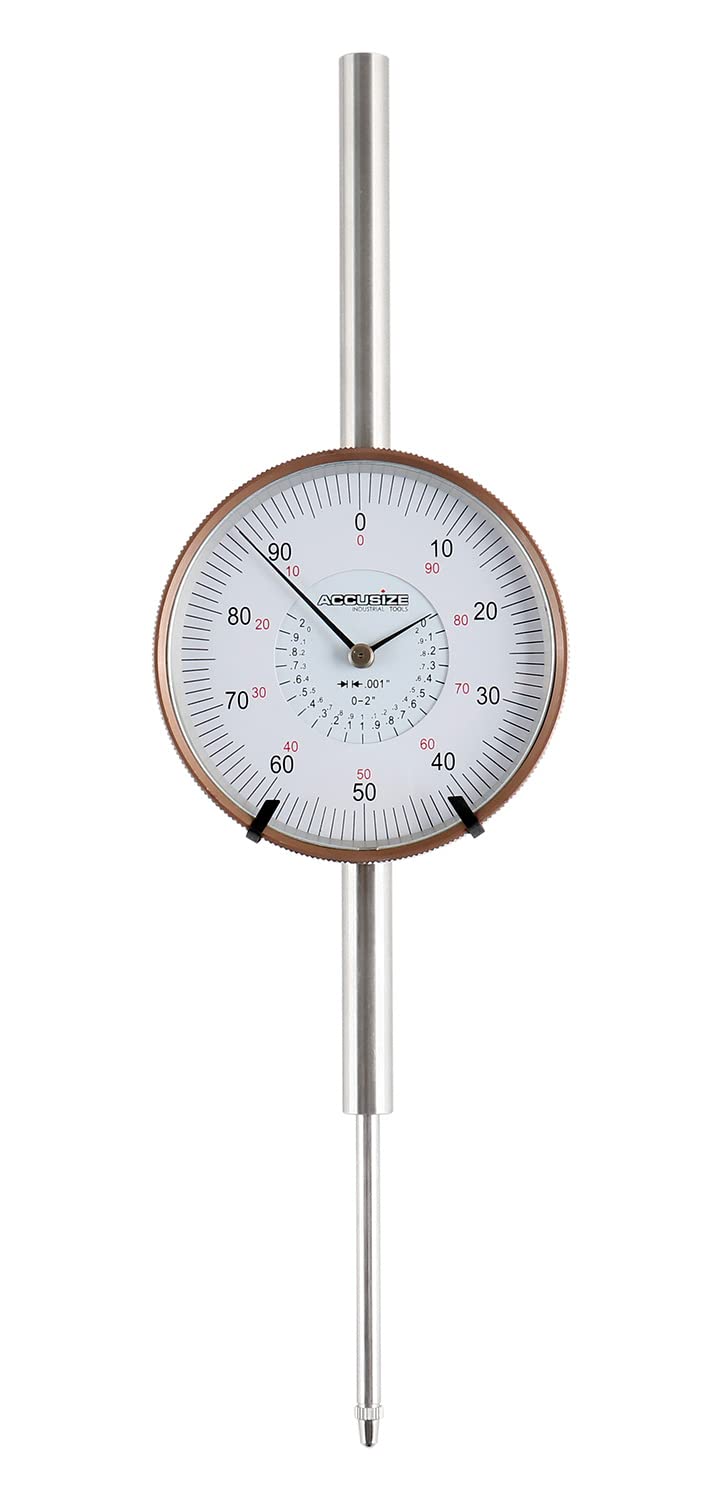 [Australia - AusPower] - Accusize Industrial Tools Agd2 Style 0-2'' by 0.001'' Dial Indicator with A 3'' Big Face, Lug Back, P900-S090 0-2" x 0.001" with big face 