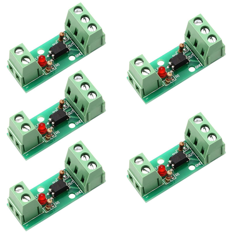 [Australia - AusPower] - 5 PCS Optocoupler Isolation Board, Icstation DC 12V Optocoupler Isolation Module EL817 1 Channel Opto PNP NPN Signal Converter, Isolator High-Level Trigger 80KHz 