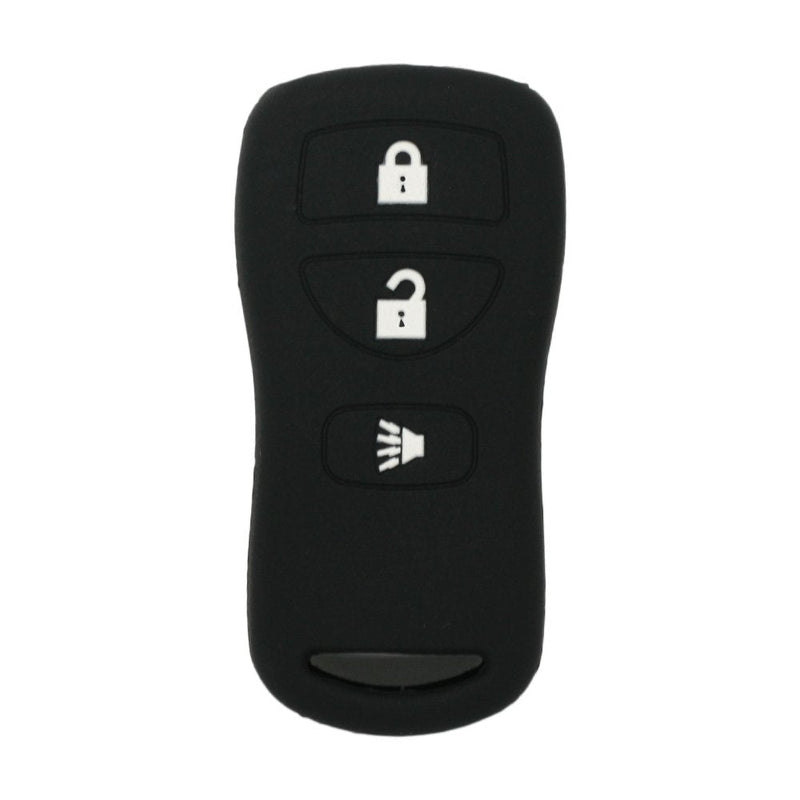 [Australia - AusPower] - Silicone Cover Protector Case Holder Skin Jacket Compatible with NISSAN 3 Button Remote Key Fob CV2507 Black 