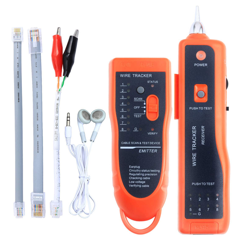 [Australia - AusPower] - Wire Tracker XQ-350 RJ45 RJ11 Finder for Telephone Network Wire LAN Cable Tester for Line DC Detecting/Anode/Cathode Determination Diagnose Tone Networking Tool with Crystal Head 