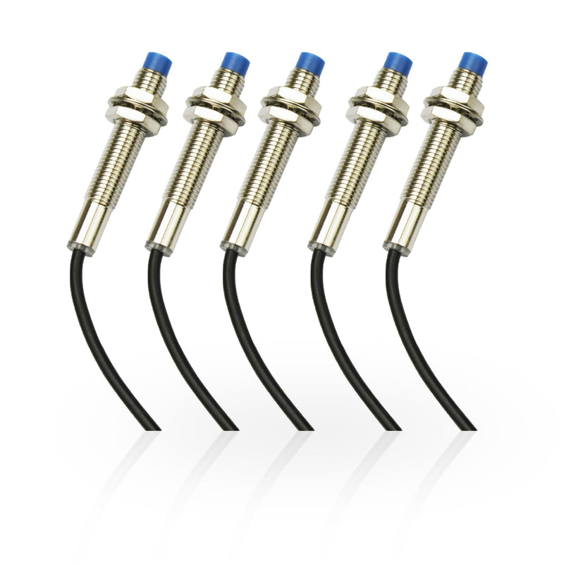 [Australia - AusPower] - 5Pcs NO Normally Open PNP Inductive Proximity Sensor Switch M12 Detector 4mm DC6V-36V 3 Wire LJ12A3-4-Z/BY 