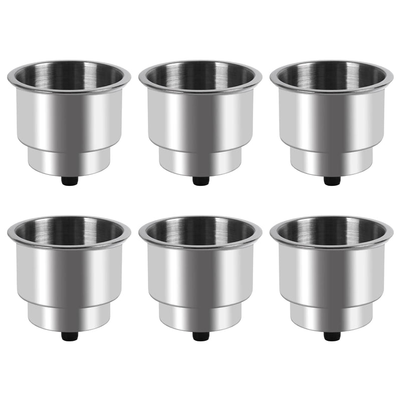 Goture Stainless Steel Cup Drink Holder with Drain Marine Boat Rv Camper Rod A-Cup Holder(6PCS)
