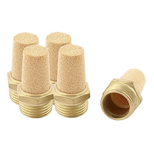 sourcingmap 1/2"BSP Male Thread Brass Air Pneumatic Noise Reduce Filter Exhaust Muffler 5Pcs | Air Pneumatic Noise Reduction