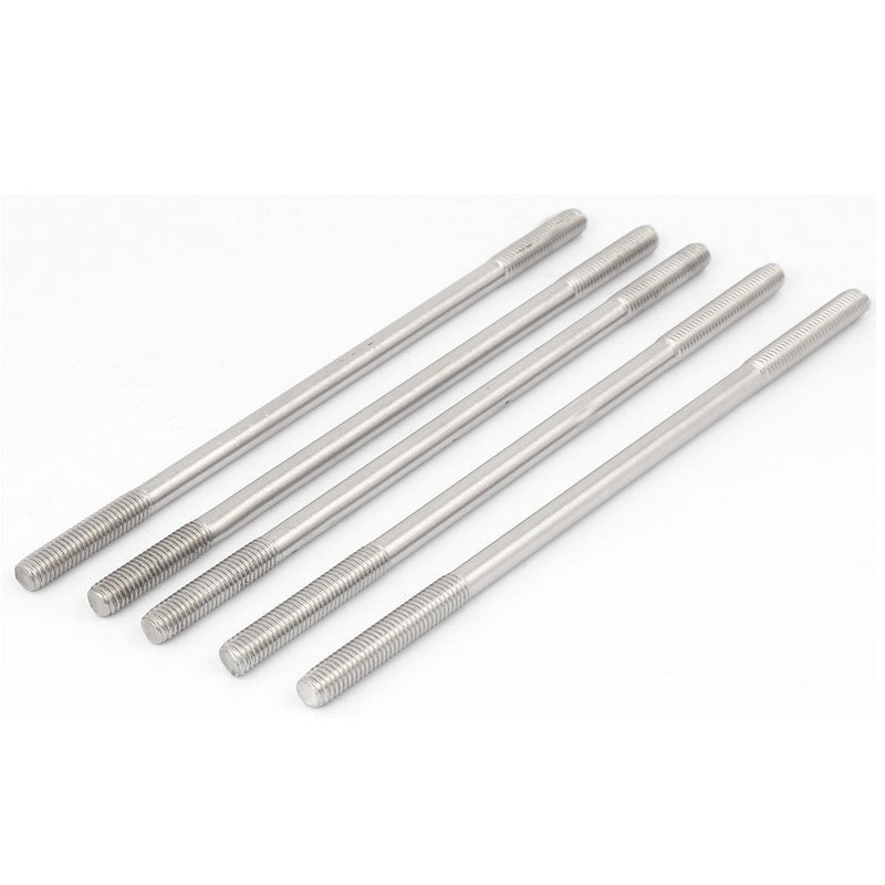 [Australia - AusPower] - uxcell M8 x 190mm Tight Adjustable Push Rod Double End Thread Stud Screw Bolt 5pcs 