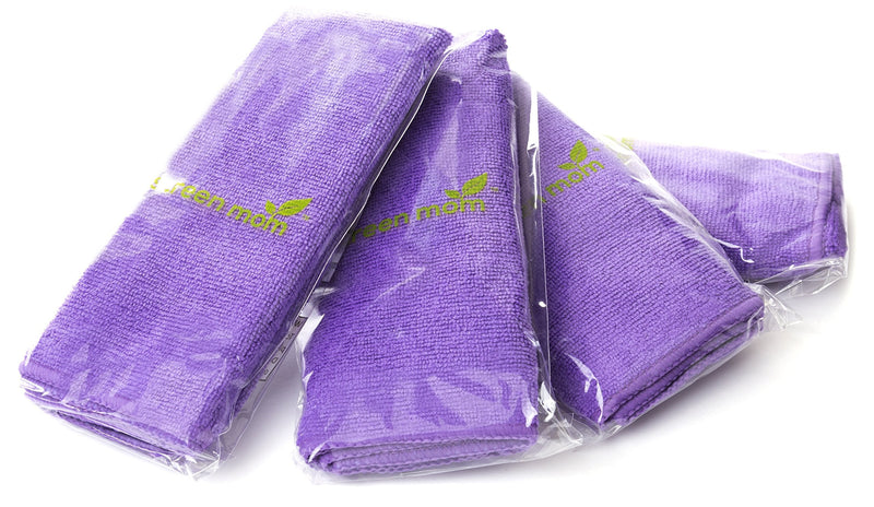 [Australia - AusPower] - Screen Mom Screen Cleaning Purple Microfiber Cloths (4-Pack) - Best for LED, LCD, TV, iPad, Tablets, Computer Monitor, Flatscreen 