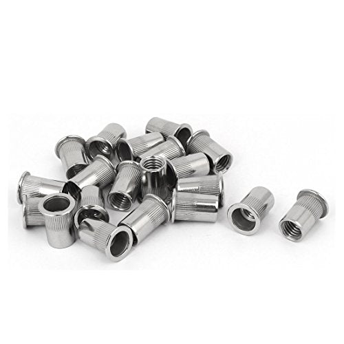 uxcell M12 x 1.75mm 304 stainless steel knurled blind rivet nut inserts, 20-piece set