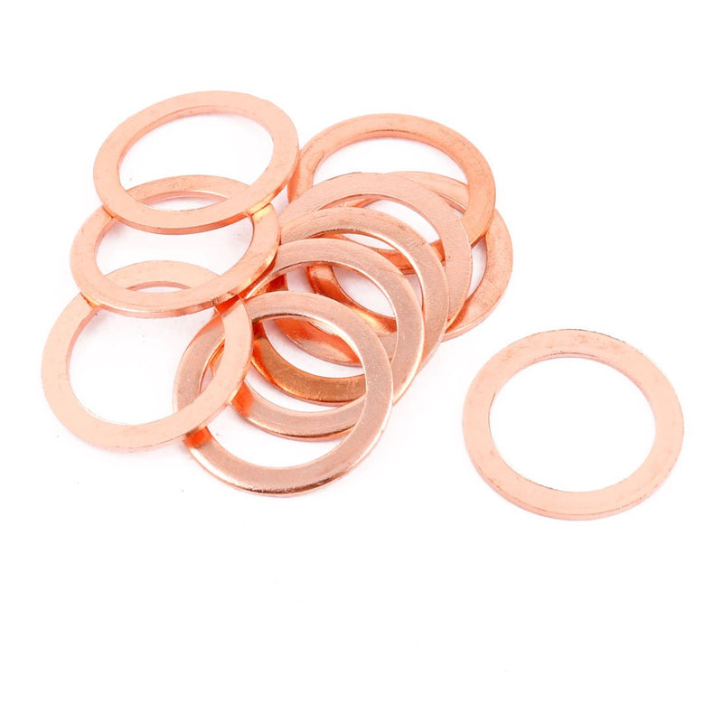 [Australia - AusPower] - uxcell 10pcs 30mm x 22mm x 2mm Flat Ring Copper Crush Washer Sealing Gasket Fastener 
