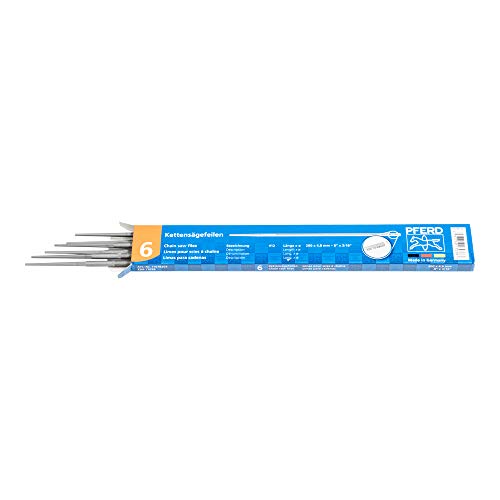 PFERD Classic Line 8-inch round spiral-cut chainsaw file, 3/16-inch hand file for sharpening chainsaws