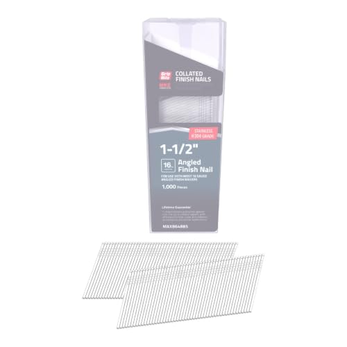 Grip-Rite 16 gauge angled finish nails, 1-1/2 inch, 1000 count box