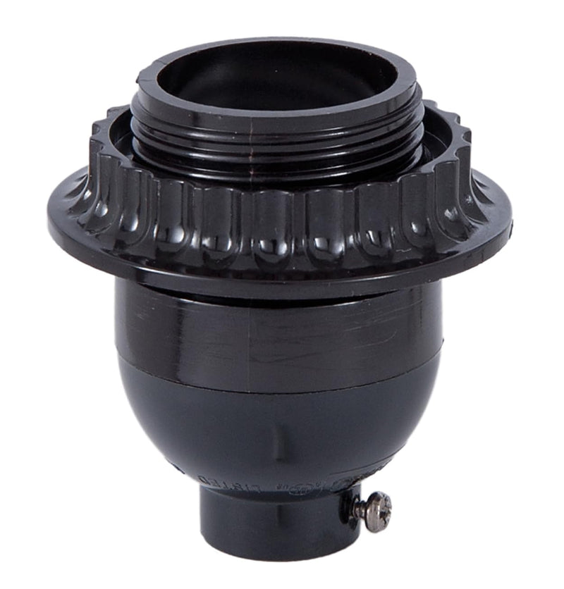 [Australia - AusPower] - B&P Lamp® Short Keyless Phenolic Socket, Med. Base, has threaded shell with ring 