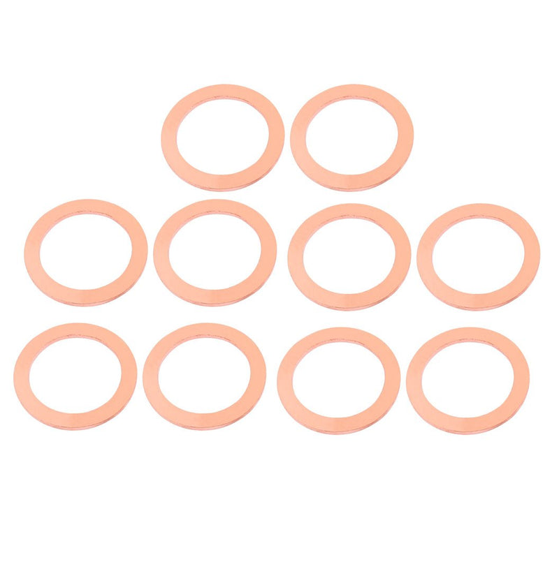 [Australia - AusPower] - uxcell 10pcs 35mm x 27mm x 2mm Flat Ring Copper Crush Washer Sealing Gasket Fastener 