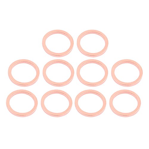 [Australia - AusPower] - uxcell 10pcs 18mm x 14mm x 2mm Flat Ring Copper Crush Washer Sealing Gasket Fastener 