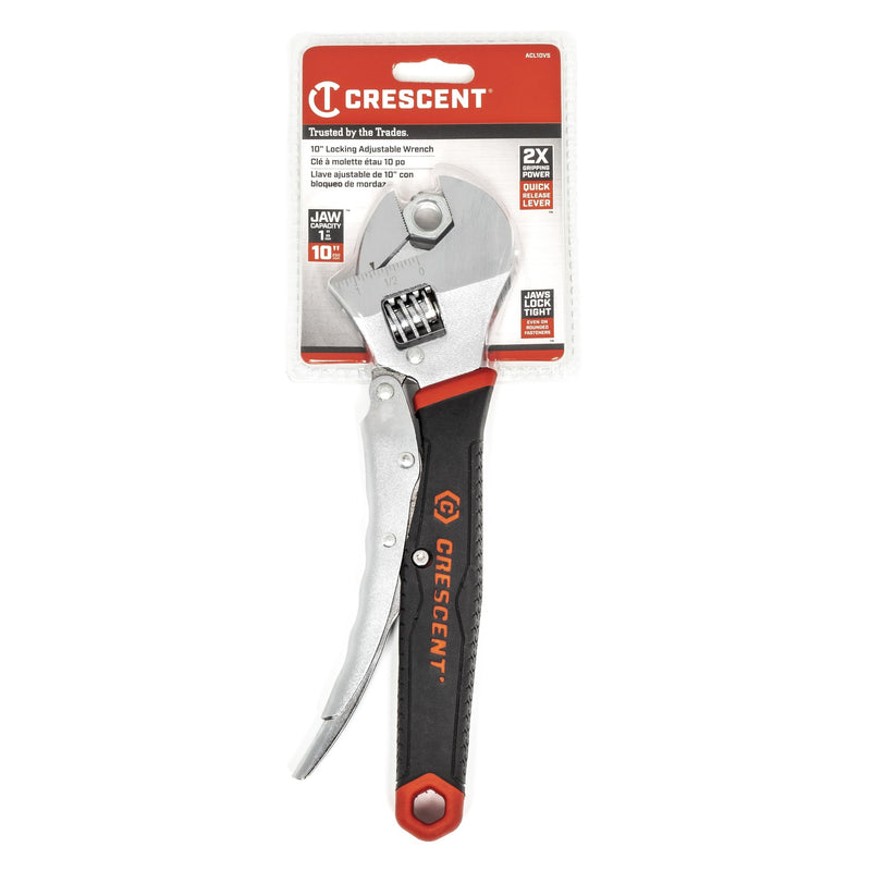Crescent 10" Locking Adjustable Dual Material Wrench - ACL10VS 10 Inch