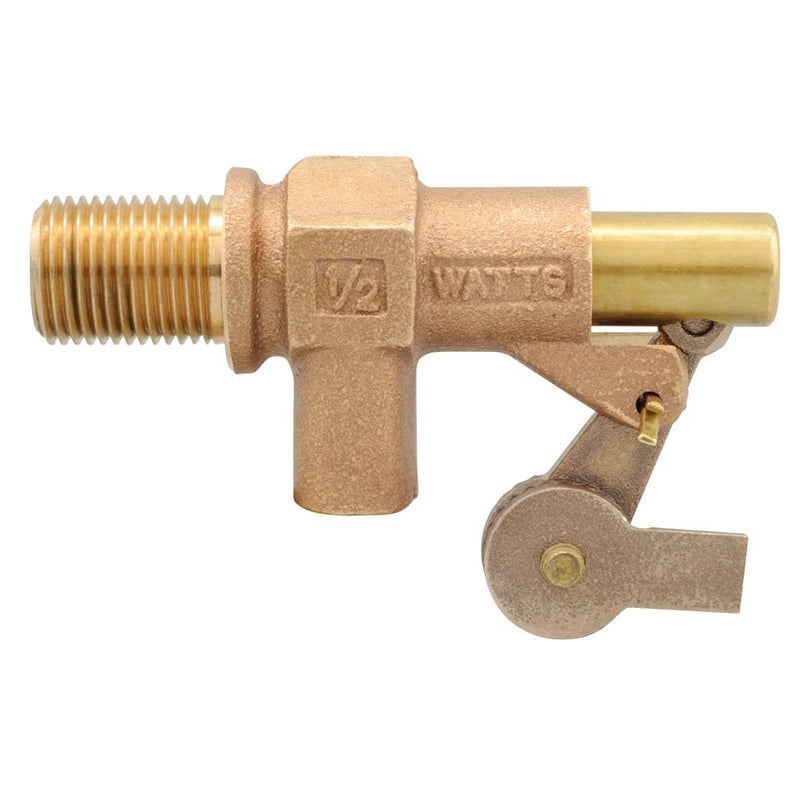 Watts 500 Series 1/2" Bronze Heavy Duty Float Valve, Female NPT Threaded Inlet, Tank Wall Mountable, Machined Flange, Serrated Arms, Replaceable Seals, Max Working Temperature 180° F 0.5 Inch