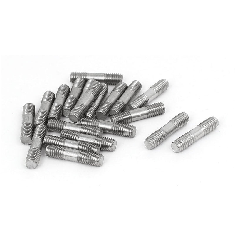 [Australia - AusPower] - uxcell M6x25mm 304 Stainless Steel Double End Threaded Stud Screw Bolt 20pcs 