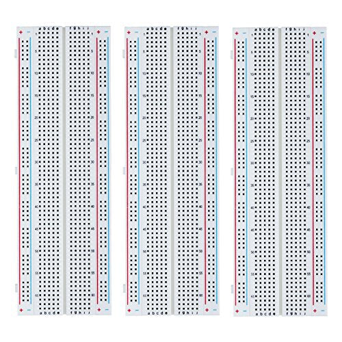 ELEGOO 3 Breadboard 830 Pin Solderless Prototype PCB Breadboard Kit | Breadboards compatible with Arduino, Proto-Shield & connecting bridges, ideal for makers & DIY projects