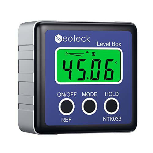Neoteck Digital LCD Protractor Inclinometer, Waterproof Blue