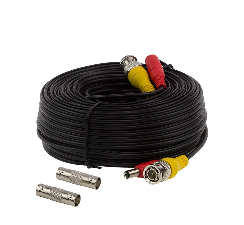[Australia - AusPower] - InstallerCCTV BNC Video Power Cable, 60ft All-in-One Video HD-TVI HD-CVI AHD Analog 1080p Black Premade Power Cable w/Connectors for CCTV Security Cameras - Black 