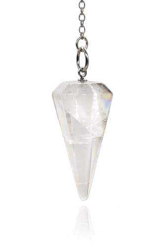 Polar Jade Natural Crystal Pendulum with Chain & Pouch Quartz