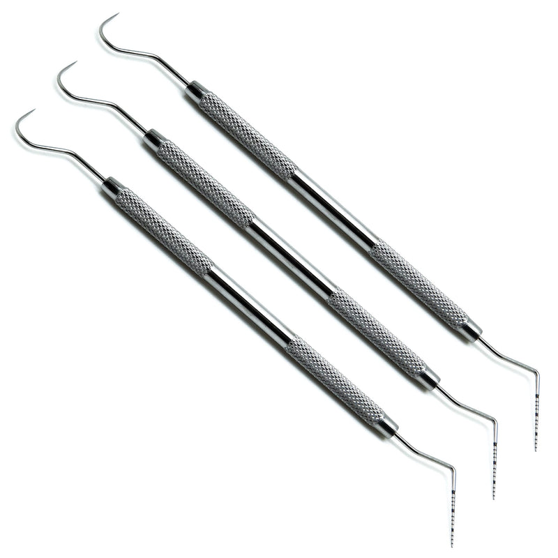 [Australia - AusPower] - 3× Dental Williams Explorer Probe UNC 15/23 Color Coded Marking Double Ended Instruments 