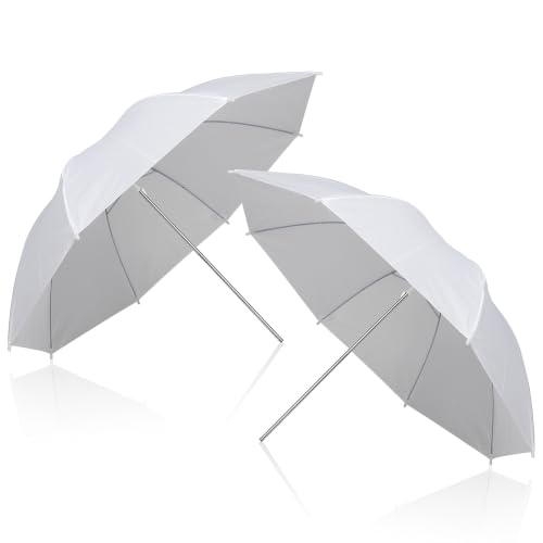EMART 33"/84cm Translucent White Photo Soft Umbrella for Photography 2Pack White/Silver