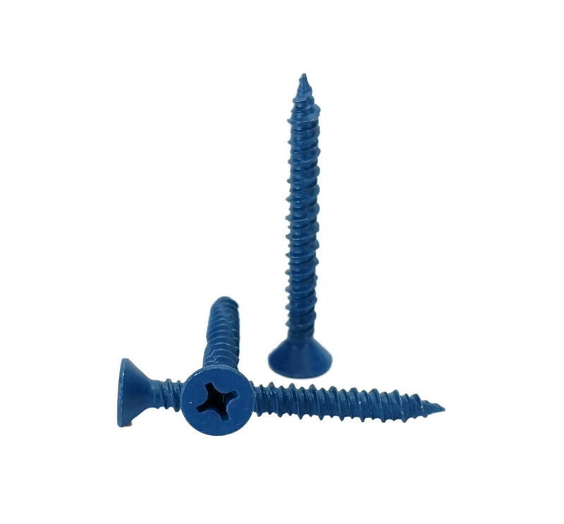 Flat Head Concrete Screw Anchor (1/4 x 2-1/4") 100 Pieces with Drill Bit (Miami-Dade Compliant) Chenango Supply