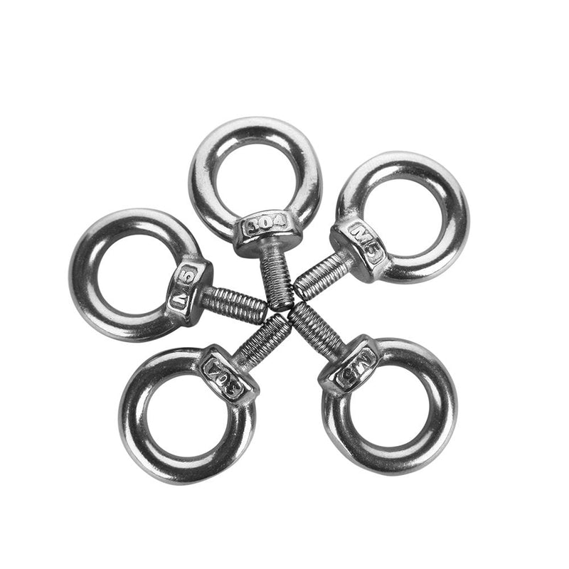 [Australia - AusPower] - Eowpower 5Pcs M5 Male Thread Machinery Shoulder Lifting Ring Eye Bolt 