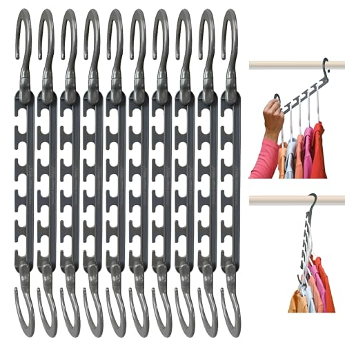 Wonder Hanger Max Space Saving Closet Hangers, 10-Pack, 360° Swivel, Grey Gray PACK OF 10
