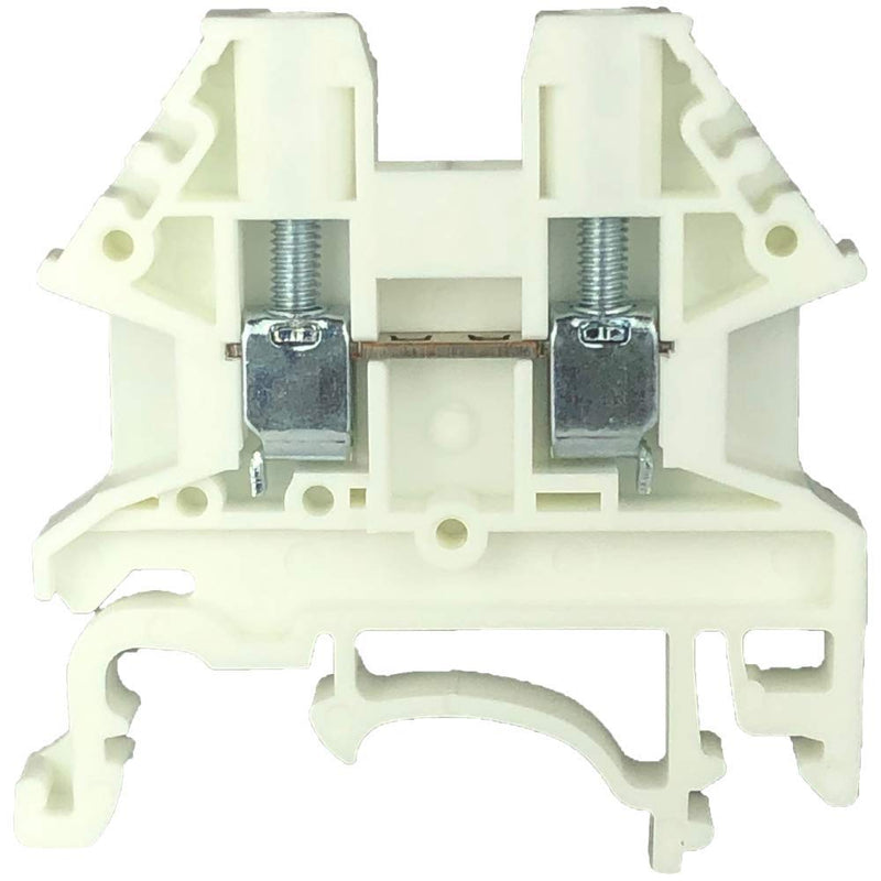 [Australia - AusPower] - Dinkle White DK2.5N-WE DIN Rail Terminal Block Screw Type UL 600V 20A 12-22AWG, Pack of 100 