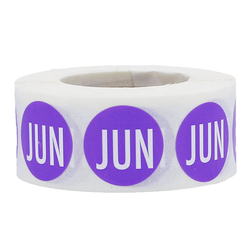 Purple June Circle Dot Stickers - 3/4 Inch Round, 500 Semi-Gloss Adhesive Labels Per Roll for Inventory, Organizing, Color Coding, and Retail Use – Made in the USA Purple June