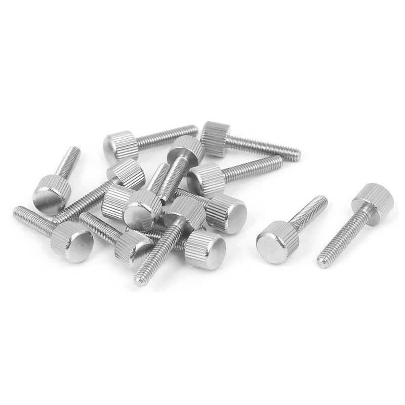 [Australia - AusPower] - uxcell Computer PC Case M4 x 20mm Stainless Steel Flat Head Knurled Thumb Screw 15pcs 