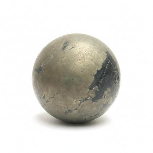 Jet Pyrite Crystal Sphere 50-55 mm | Natural Pyrite Ball for Wealth, Abundance, Protection & Vastu | Healing Stone Sphere for Energy, Reiki, Meditation & Home Décor