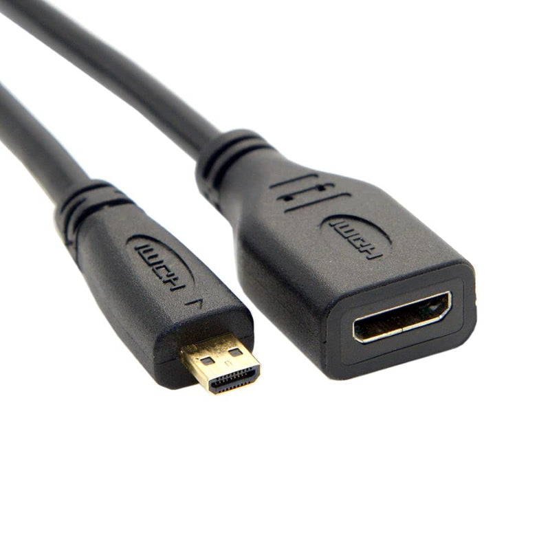 [Australia - AusPower] - chenyang Micro HDMI Male to Mini HDMI Female 1.4 HDTV Extension Cable for Laptop PC HDTV Gold 