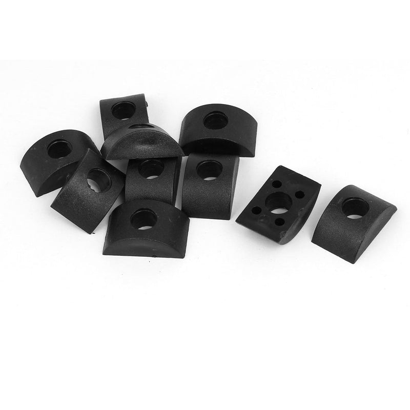 [Australia - AusPower] - uxcell a16111800ux0935 10mm Hole Dia Furniture Connector Half Moon Nuts Spacer Washer Black (Pack of 10) 