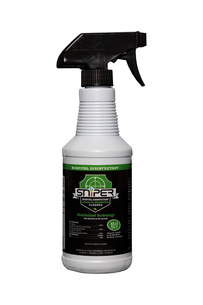 [Australia - AusPower] - SNiPER Hospital Disinfectant, Odor Eliminator & All-Purpose Cleaner, 16 Ounce Spray Unscented 16 Fl Oz (Pack of 1) 