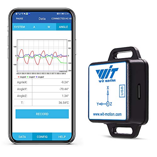 [Bluetooth Accelerometer + Inclinometer] BWT901CL MPU9250 High Precision 9-Axis Gyroscope+Angle (XY 0.05° Accuracy)+Magnetometer with Kalman Filter, 200Hz Highly Stable 3-Axis IMU Sensor