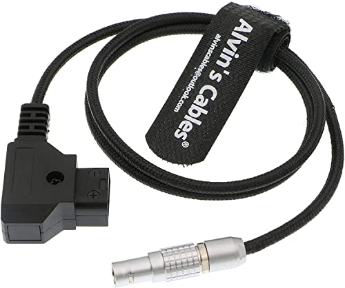 Alvin's Cables Flexible 2 Pin Male to D-tap Power Cable for Teradek, SmallHD Monitor, Vaxis 60cm|23.6inches Braided Wire braided 60cm straight 2 pin