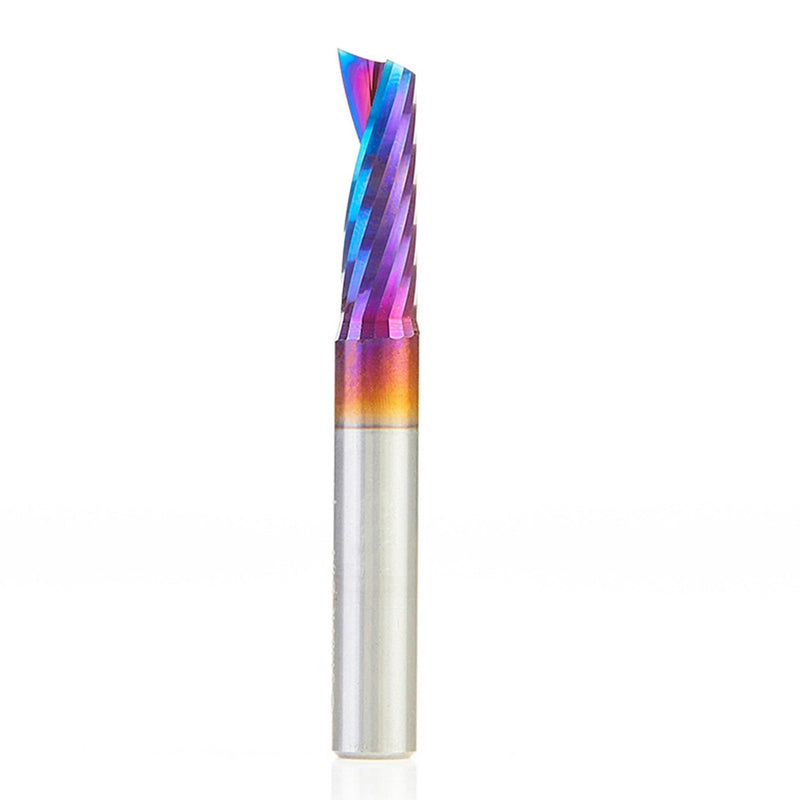 Amana Tool Spektra Coated Solid Carbide CNC Spiral Single O-Flute Router Bit for Plastic Cutting, 51404-K, 1/4 D x 3/4 CH x 1/4 SHK x 2 Inch Long Up-Cut with Mirror Finish 1-4 D x 3-4 CH x 1-4 SHK