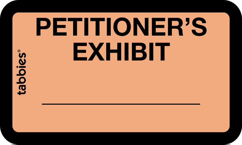 [Australia - AusPower] - Tabbies Legal Exhibit Labels, Label: 1-5/8"W x 1" H, Sheet: 5-1/4"W x 3-1/4"H, Orange, PETITIONER'S Exhibit 252 Label/Pack (58026) Petitoner'S Exhbit 