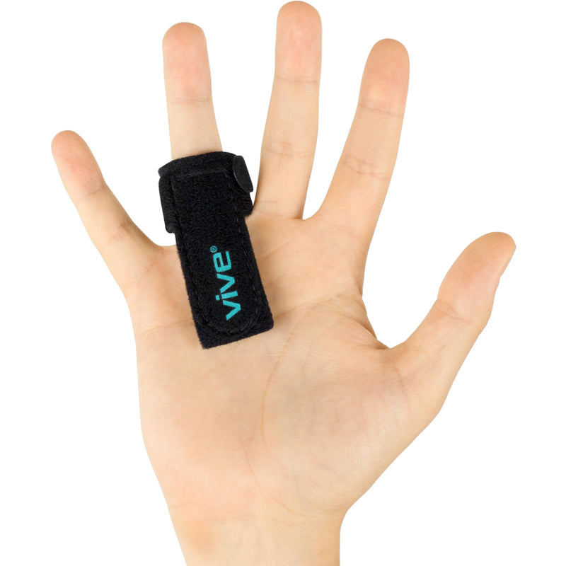 [Australia - AusPower] - Vive Trigger Finger Splint - Support Brace for Middle, Ring, Index, Thumb and Pinky Straightening Curved, Bent, Locked Stenosing Tenosynovitis Hands Tendon Lock Release Stabilizer Knuckle Wrap Single Black 