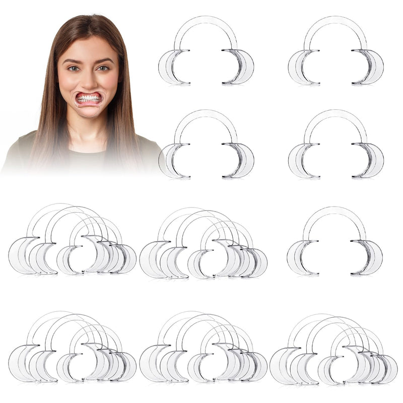 [Australia - AusPower] - EZGO 20 Pieces (10 Medium+5 Large+5 Small) C-Shape Teeth Whitening Cheek Retractor, Disposable Dental Mouth Opener, Dental Lip Cheek Retractor for Mouthguard Challenge Game 
