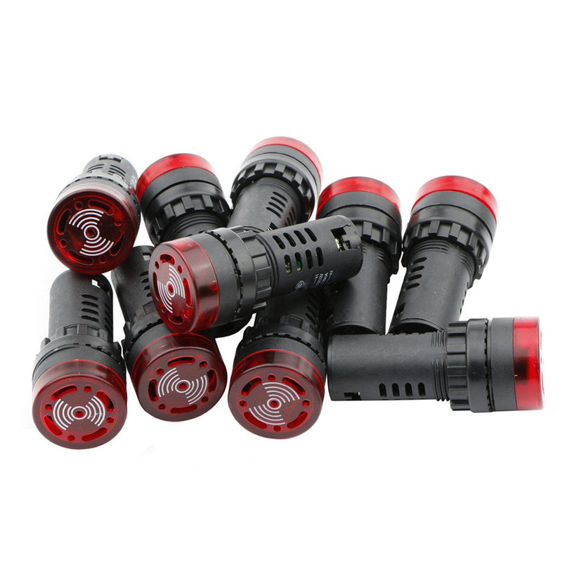 [Australia - AusPower] - 22mm DC 12V Red LED Flashing Buzzer Pilot Panel Indicator Light Miniature Indicator Light Lamp 12 V 10 
