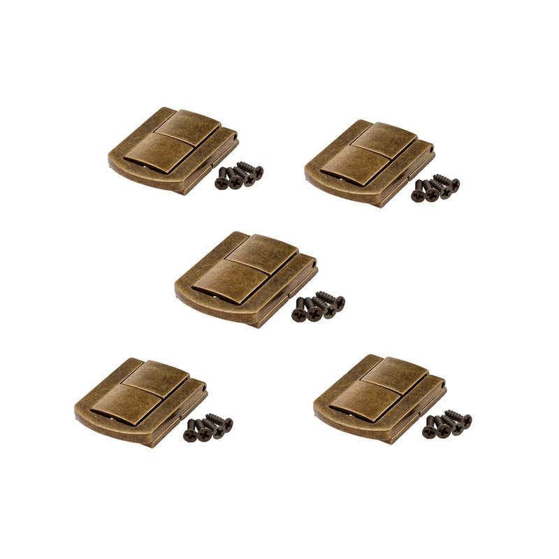 [Australia - AusPower] - dophee Toggle Catch Lock 0.98"x0.79" Antique Bronze Retro Style Iron Hasp Wood Chest Lock Latch Clasp with Screws for Jewellery Box Suitcase Chest Decoration (5-Pack) 5 Pieces 
