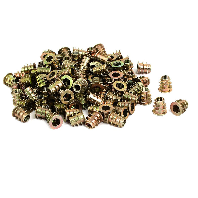 [Australia - AusPower] - uxcell M5x10 mm Interface Hex Socket Threaded Insert Nuts for Wood Furniture (Pack of 100) 