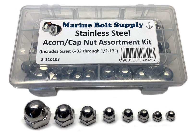 [Australia - AusPower] - Stainless Steel Acorn/Cap Nut Assortment Kit - Marine Bolt Supply 8-110103 