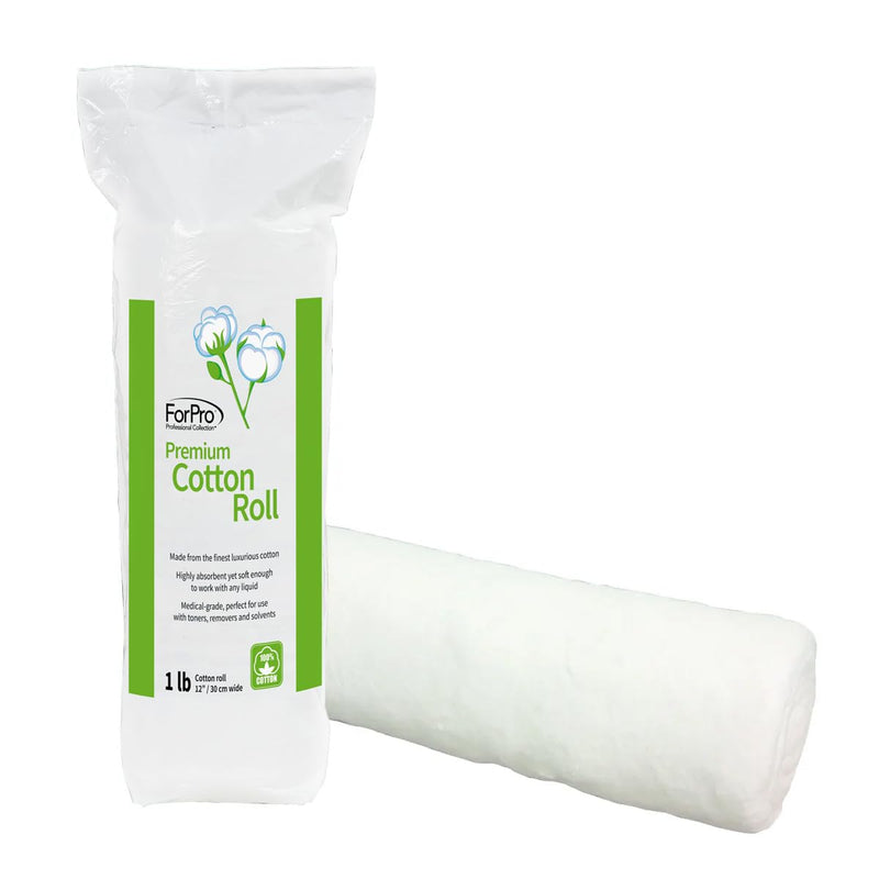 [Australia - AusPower] - ForPro Professional Collection Premium Cotton Roll for Cosmetic Application and Product Removal, White, 12” Wide, 1 Lb. 
