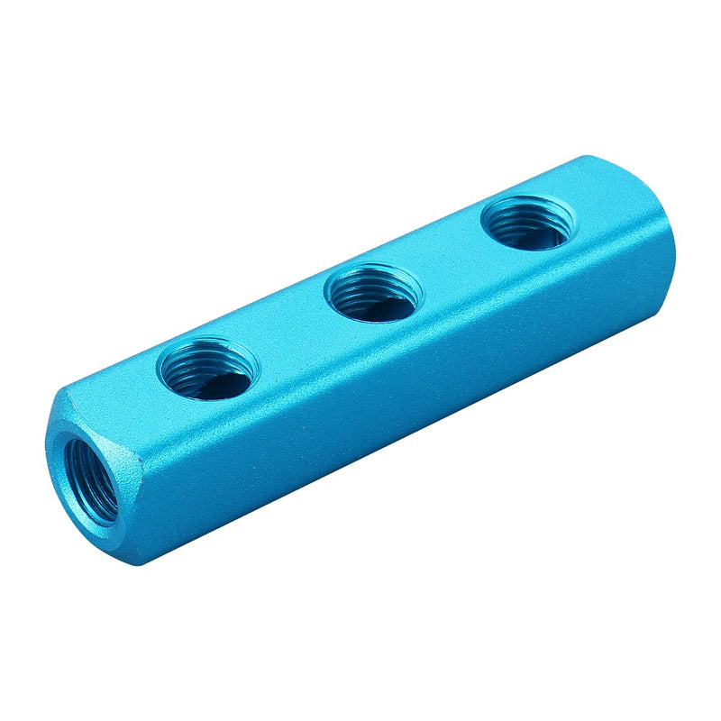 [Australia - AusPower] - Baomain Manifold Block Pneumatic 3 Way 6 Port 1/4" PT Threaded Ports Quick Connect Air Hose Inline 
