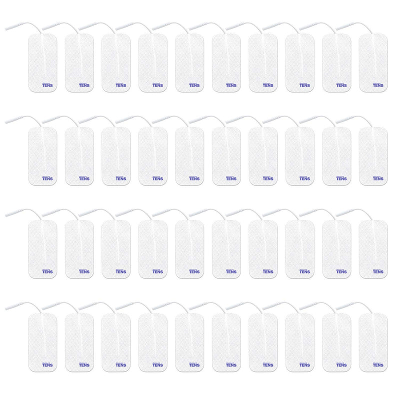 [Australia - AusPower] - TENS Electrodes, Value Wired Replacement Pads for TENS Units, 40 TENS Unit Electrodes (2in x 4in, 40 Pack) Discount TENS Brand 