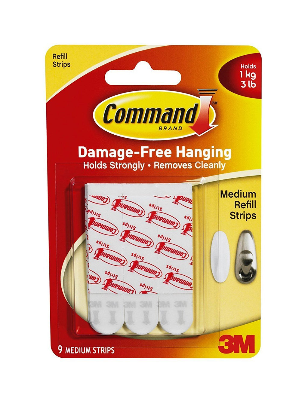 Command Medium Mounting Refill Strips, 27-Strip 24 Strips White